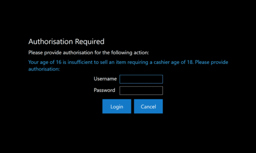 Age Verification Cashier Override
