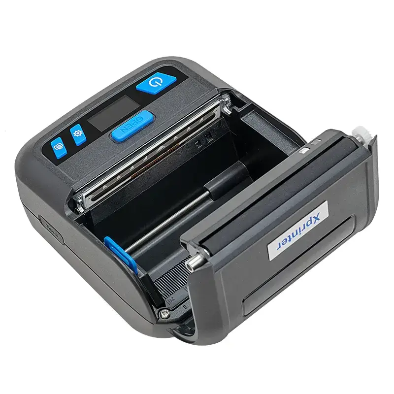 Xprinter XP-P328B Mobile Thermal Receipt and Label Printer Open from Back